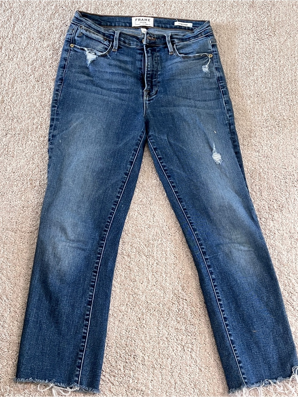 FRAME Denim Dark Blue Le High Straight Women’s Jeans